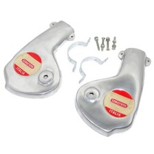Lambretta LI GP SX TV Fork Link Cover Alloy Polished + Clamp Series 1 2 3