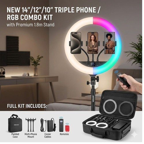 Led ring light with tripod - 12",