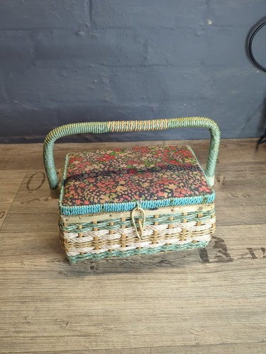 Vintage sewing box - wicker, with