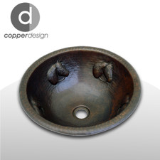 Copper Hammered Round Bath
