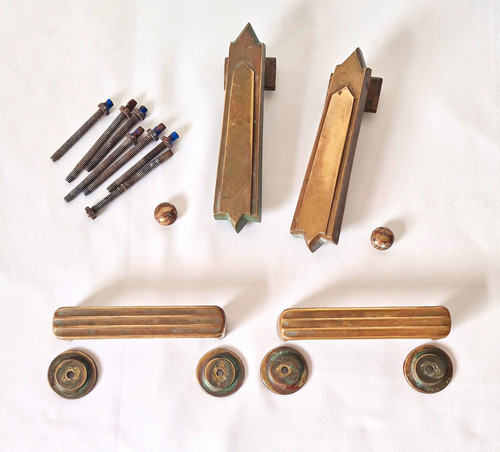 Reclaimed art deco brass door - brass,
