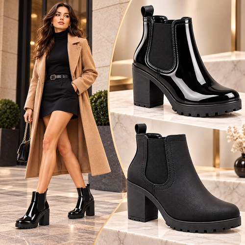 Ladies block heel chelsea - ladies,