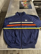 vintage adidas first track top Small Blue Orange White 80s Retro Jacket