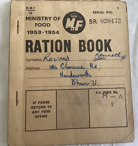 Ministry food ration book - of,