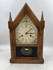 Vintage Seth Thomas Mantel Clock Steeple Wood Case German Movement Shelf Decor