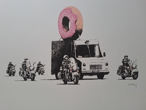 Banksy art print donut - art,