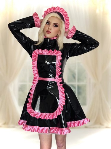 Misfitz blk pvc pink satin - &,