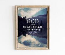 Psalm 46:1 A4 Christian Poster