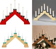 7 LED Wooden Christmas Candle Bridge Light Up Arch Window Xmas Decoration Lights