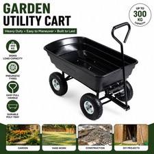 New Black Garden Dump Cart 75L