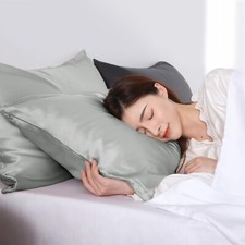 2 Pack Satin Silk Pillowcase For Hair & Skin Pillow Cases Cover Bedding Pair UK