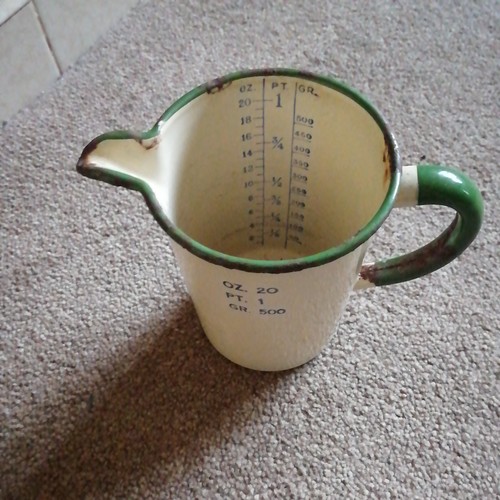 Vintage cream green - vintage, enamel