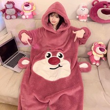 Flannel Onesie22 Kigurumi Cosplay Costume Animal Sleepwear Pajamas Unisex Adult