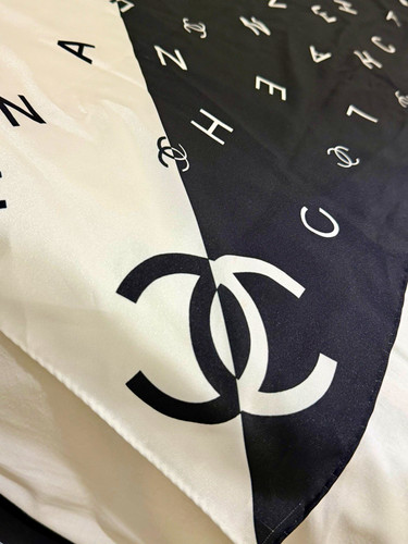 Chanel black white logo - black, &