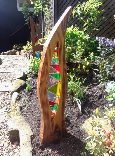 Stained glass garden sculpture - stained,