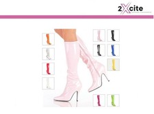 Pleaser High Heel Stiletto 5" Knee Boots Patent Or Matt Seduce 2000