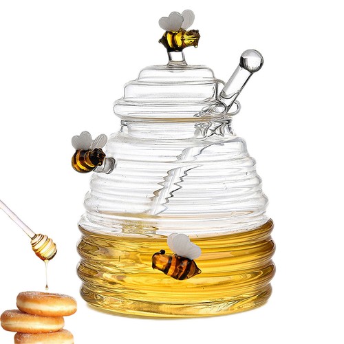 Transparent honey jar with - transparent,