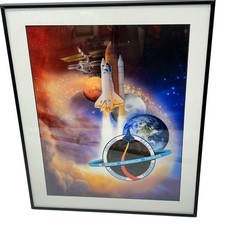 Space Shuttle Planet Earth Framed Art  Collins Kelly Lawrence Camarda Astronaut