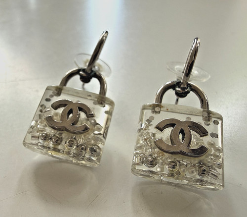 Chanel clear perspex padlock - perspex,