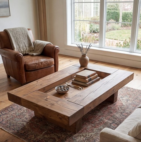 Coffee table handmade rustic - table,