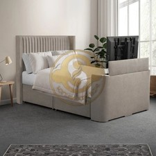 TV Bed Frame with Storage Drawers – Orlando Hybrid Upholstered Design UK
