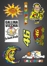 VALENTINO ROSSI x 9 Decals The