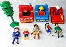 PLAYMOBIL Vintage 1990 Fire Engine, Truck, Car and Figures Bundle