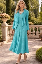 CHESCA Size 16 Turquoise Midi