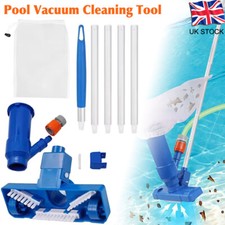 Portable Pond Vacuum Jet Underwater Cleaner with Brush Bag Blue Cleaning Tool UK