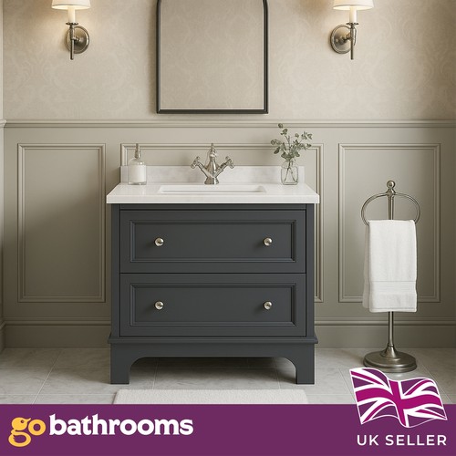 Dark grey bathroom vanity - grey, unit
