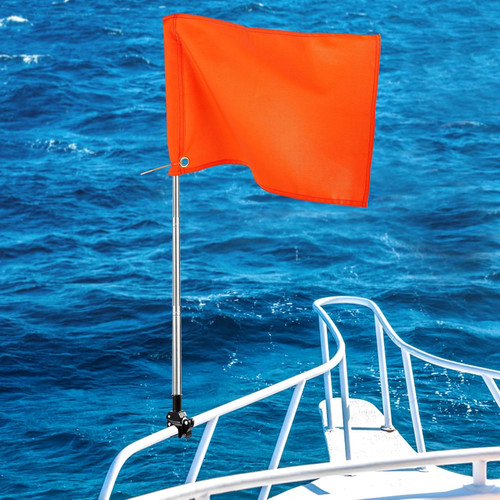 Orange boat flag with - boat,