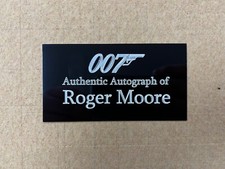 Roger Moore - 130x70mm Engraved Plaque for Signed 007 James Bond Memorabilia