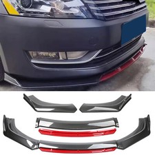 Carbon & Red Front Bumper Lip Splitter Body Kit Spoilers For VW Passat B6 06-10