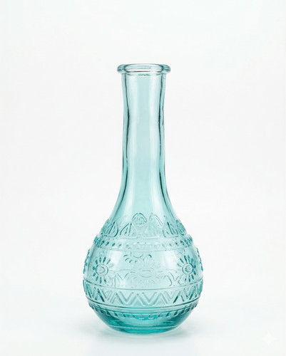 Aqua blue glass bud vase - blue,