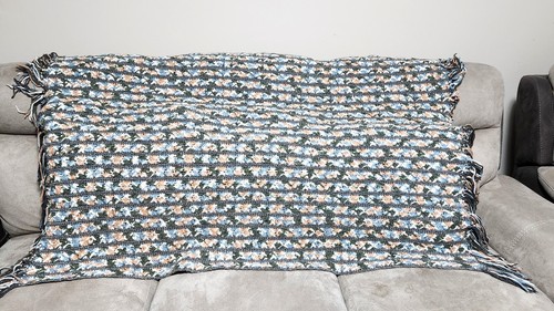Crochet hand knitted blanket - hand,