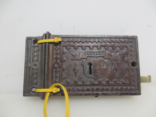 Victorian iron door rim lock - rim,