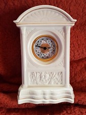 Extra Large Ceramic Belleek Mantle Clock (New Clock & Battery Fitted) H9" X W6"