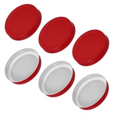 6Pcs Tinplate Canning Lid with Label for Regular Mouth Mason Jars Red(86mm)