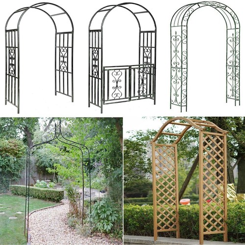 Metal wooden garden arch - metal,