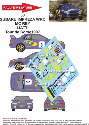 Decals ref 0050 subaru - 1/18,