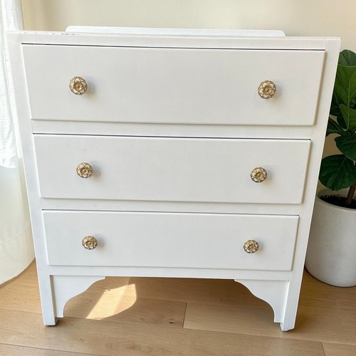 Vintage white painted drawer - white,