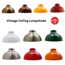 Vintage Curvy Metal Lampshade – Easy Fit Pendant Ceiling Light Shade Retro Style
