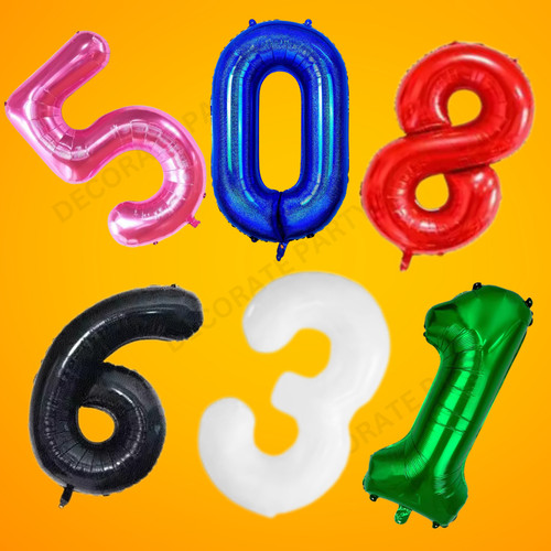 Number foil balloons small - number,