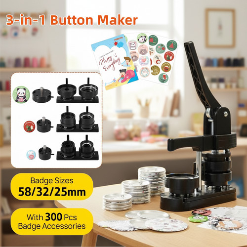 Poriya pin badge maker - 3-in-1,