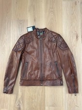 Title   Belstaff Outlaw leather jacket medium NEW (panther trialmaster) brown