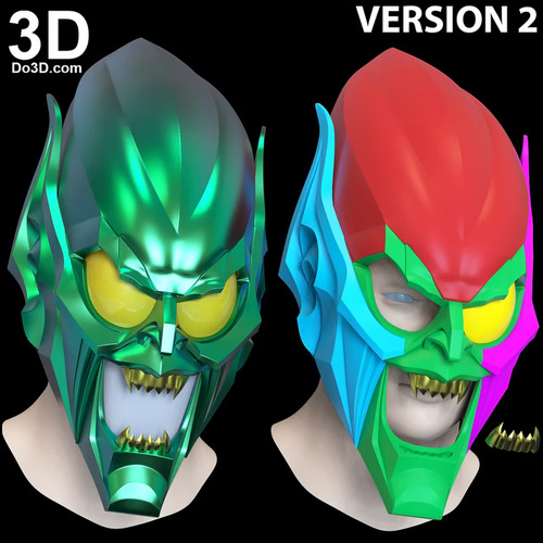 Green goblin helmet printed - 3d,