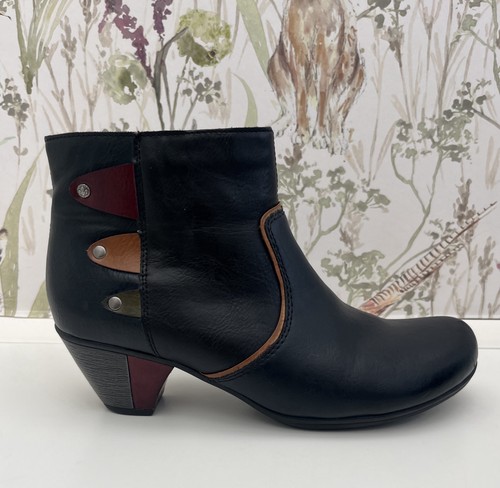 Rieker black leather ankle - rieker,