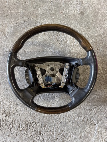 Wood black leather steering - /,