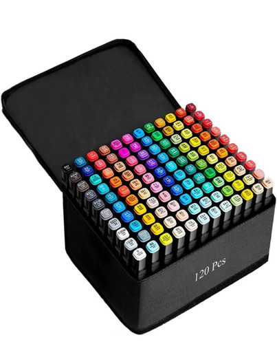 120pc colouring pens dual - pens, tip
