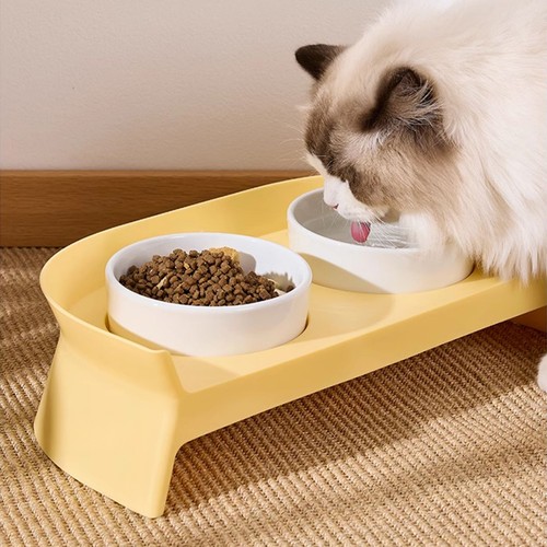 Double cat feeding - double, ceramic